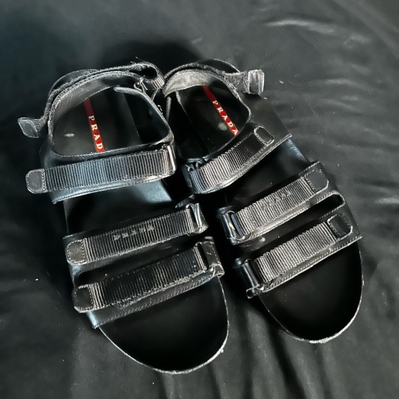 Prada men sandals leather and rubber size 10 ( Prada) - Picture 1 of 5